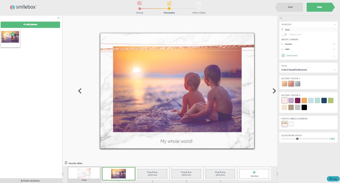 Customize any template to create the perfect slideshow