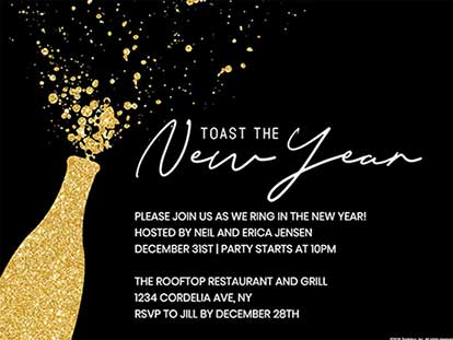 Wording for The Perfect New Year's Party Invitations | Smilebox