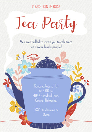 Ideas & Wording for The Perfect Tea Party Invitations | Smilebox